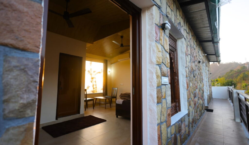 Outside to inside of the room